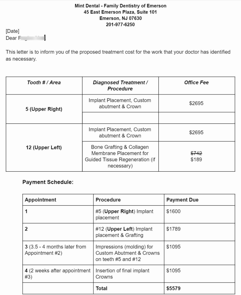 Dental Treatment Notes Template Awesome Financial Arrangement and Treatment Planning