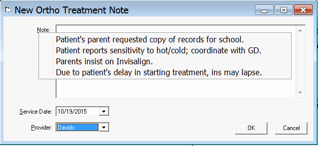 Dental Treatment Notes Template Fresh orthodontic Charting In Dom