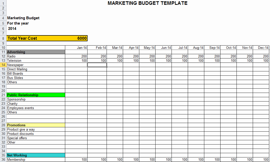 Department Budget Template Excel Beautiful Marketing Bud Template In Excel