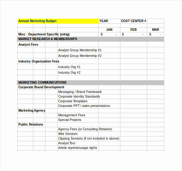 Department Budget Template Excel Inspirational Financial Bud Plan Template 7 Word Excel Pdf