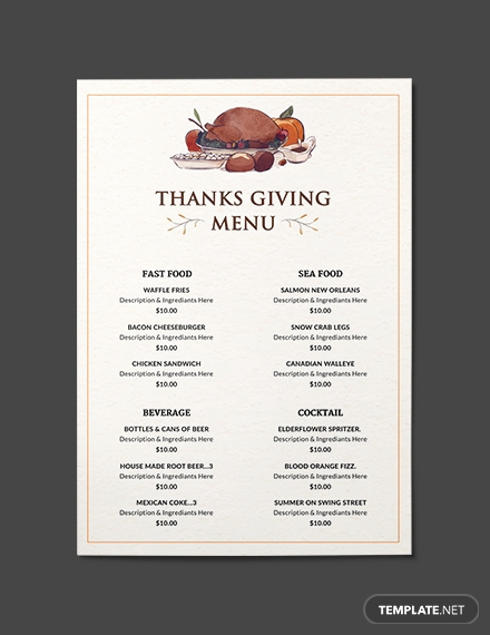 Dinner Menu Template Free Beautiful 75 Free Menu Templates Pdf Word Psd