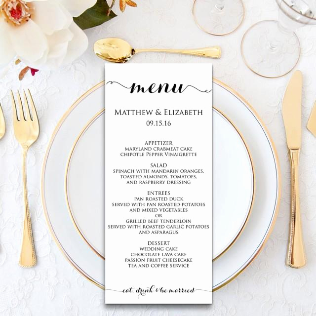 Dinner Menu Template Free Fresh Wedding Menu Wedding Menu Template Menu Cards Menu