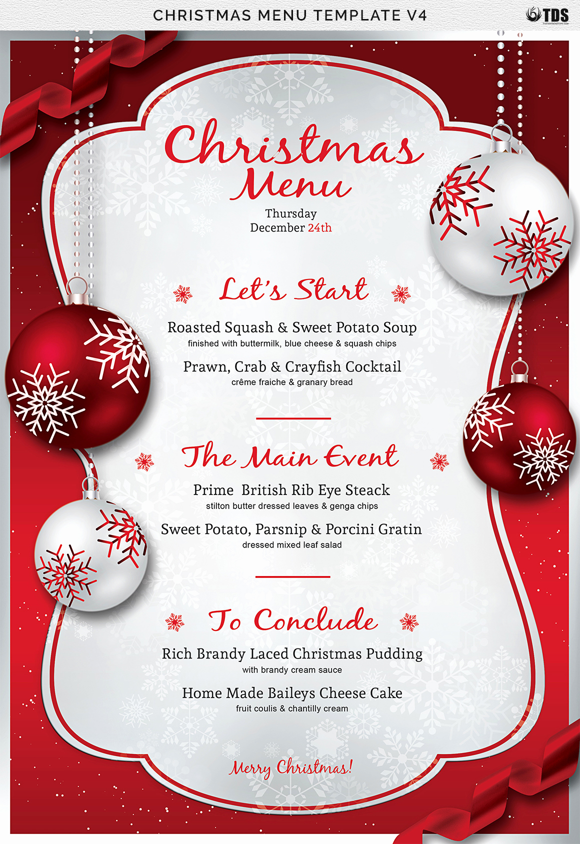 Dinner Menu Template Free Inspirational Christmas Menu Template V4