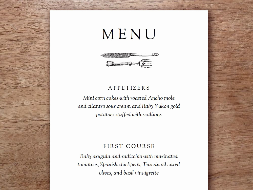 Dinner Menu Template Free Inspirational This Printable Menu Template Uses A Simple Vintage Element