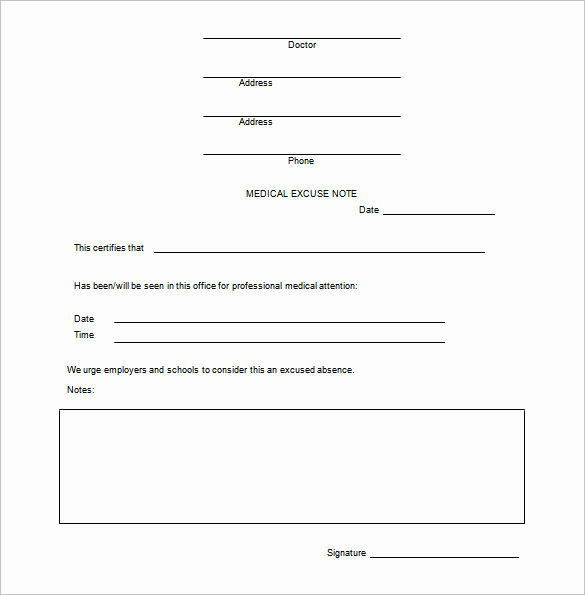 Doctor Excuse Note Template Lovely 15 Doctors Note Templates Pdf Docs Word