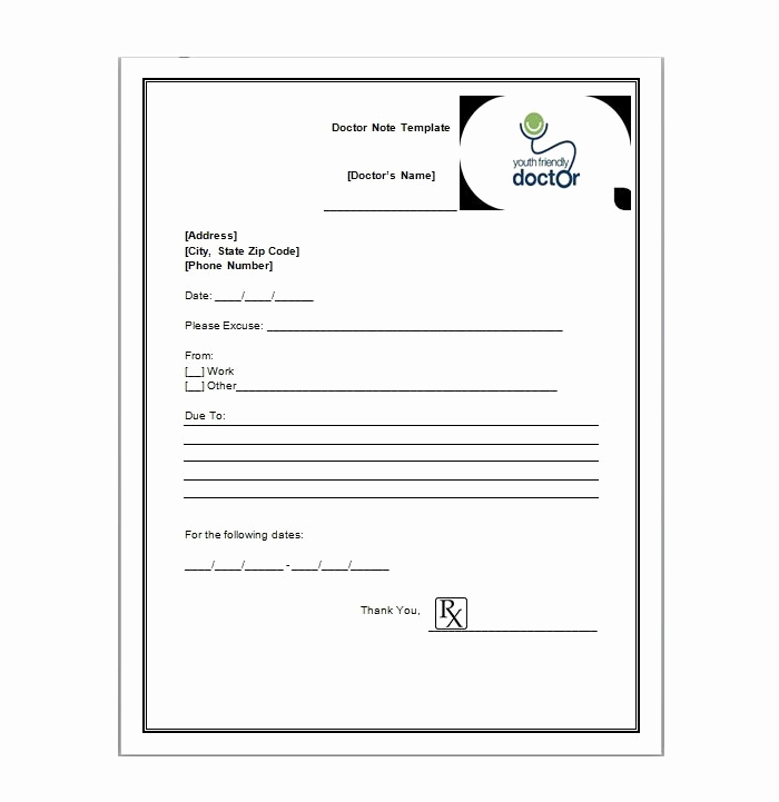 Doctor Excuse Note Template New 25 Free Printable Doctor Notes Templates for Work Updated