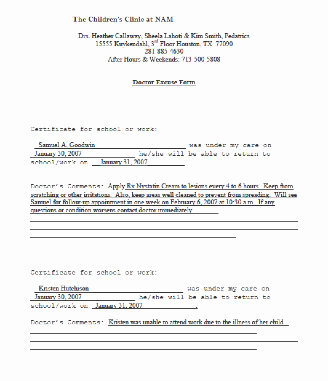 Doctor Excuse Note Template Unique 13 Doctors Note Templates Fake &amp; Excuse Samples