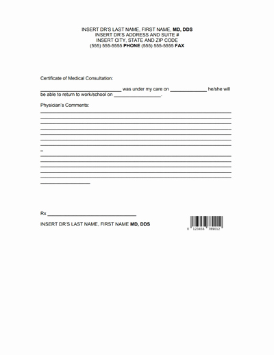 Doctor Note Template for Work Best Of Doctors Note for Work Template