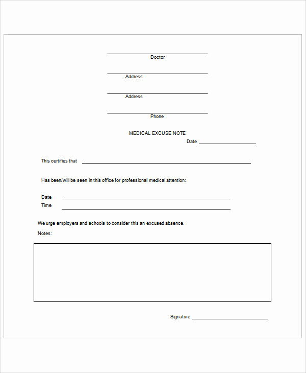 Doctor Note Template for Work Fresh 37 Free Doctors Note Templates