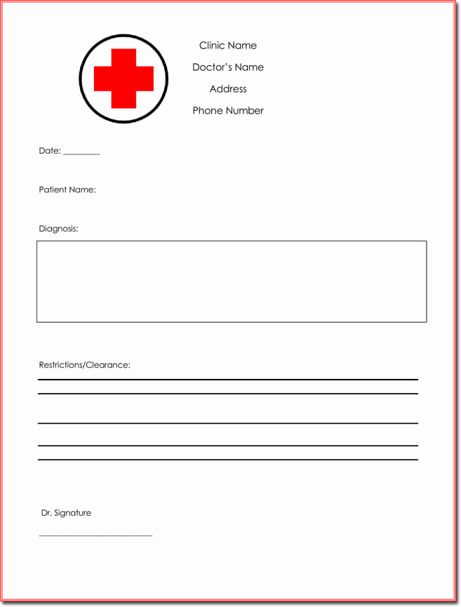 Doctor Note Template for Work New 9 Best Free Doctors Note Templates for Work