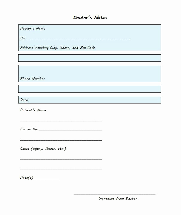 doctors note template