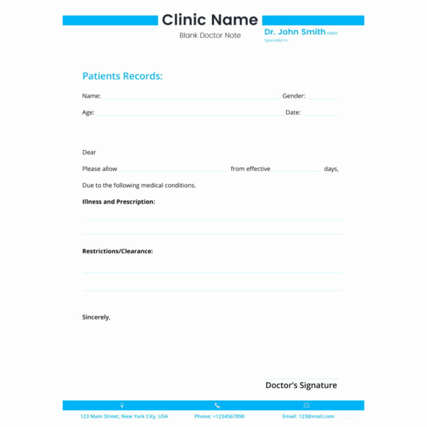 Doctor Note Template Free Download Best Of 28 Doctors Note Templates Pdf Doc