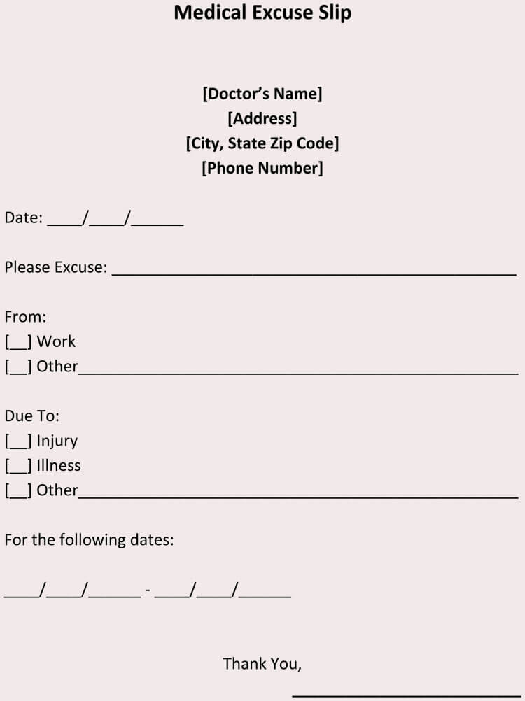 Doctor Note Template Free Download Best Of Creating Fake Doctor S Note Excuse Slip 12 Templates