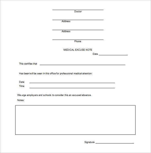 Doctor Note Template Free Download Best Of Doctor Excuse Template