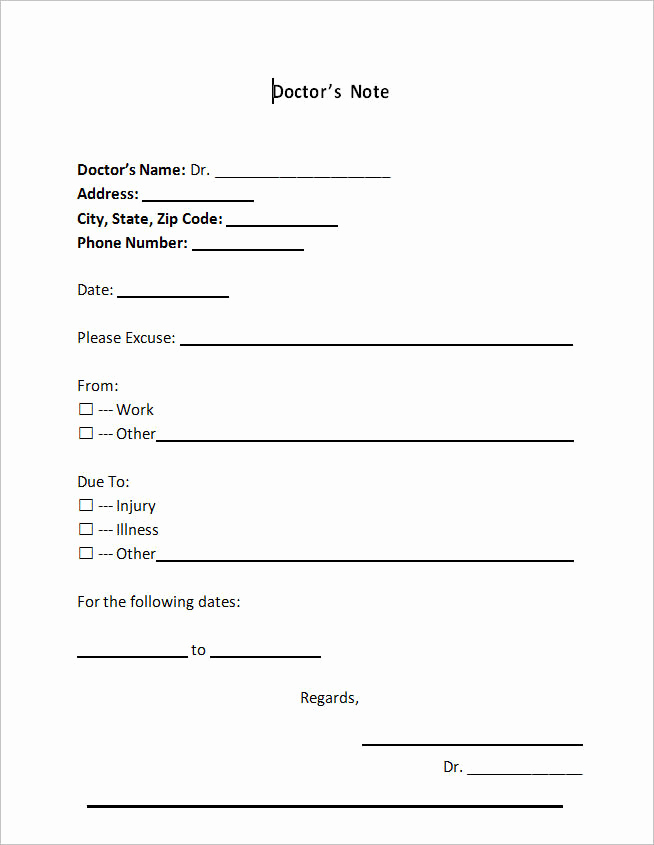Doctor Note Template Pdf Best Of 15 Best Doctors Note Templates Sample Example Word Pdf