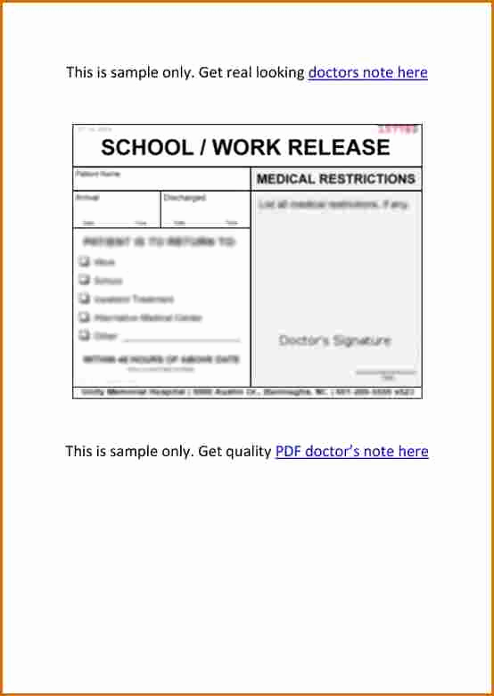 Doctor Note Template Pdf Elegant 7 Doctors Note Template Pdf