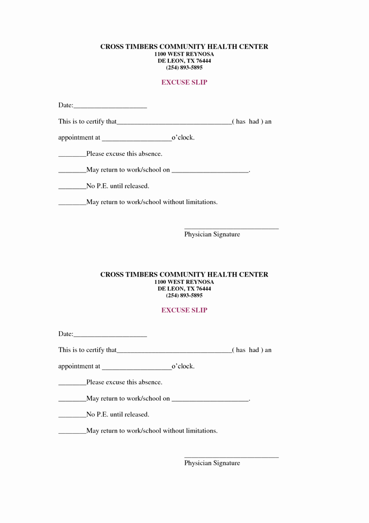 Doctors Note for School Template Unique 36 Free Fill In Blank Doctors Note Templates for Work