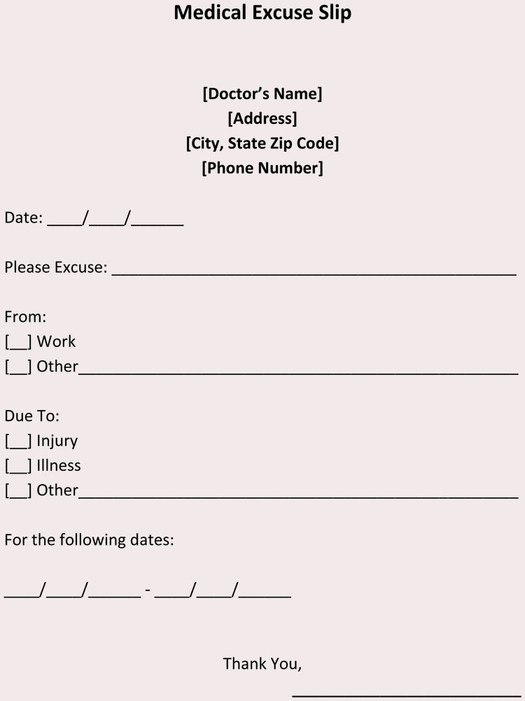 Doctors Note for Work Template Awesome Using A Fake Doctors Note Download Excuse Notes and