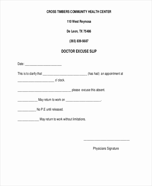 Doctors Note for Work Template Unique 37 Free Doctors Note Templates