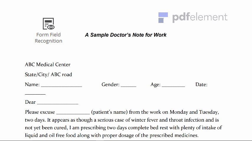 Doctors Note for Work Template Unique Doctors Note for Work Template Download Create Fill and