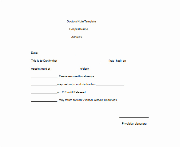 Doctors Note Template Download Free New Doctors Note for Work
