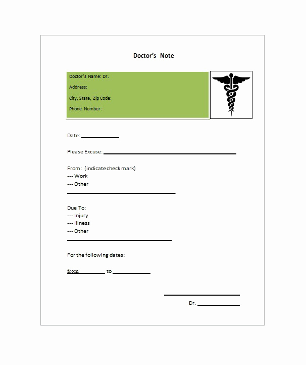 doctors note template