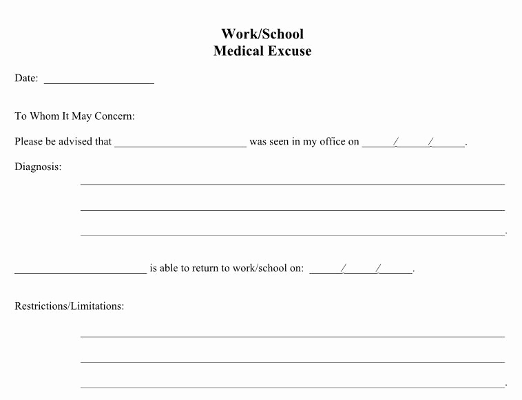 Doctors Note Template Free Download Best Of Doctors Excuse for Work From Hospital – Printable Year