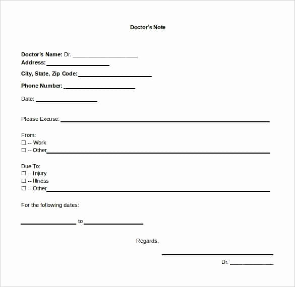 Doctors Note Template Free Download Fresh 22 Doctors Note Templates Free Sample Example format