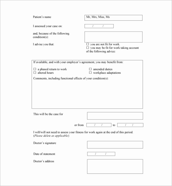 Doctors Note Template Free Download Fresh Doctors Note Template – 8 Free Word Excel Pdf format