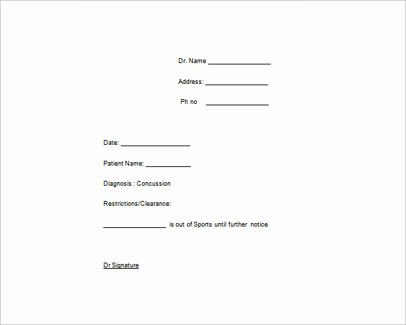 Doctors Note Template Free Download Unique Doctor Note Template 6 Free Sample Example format