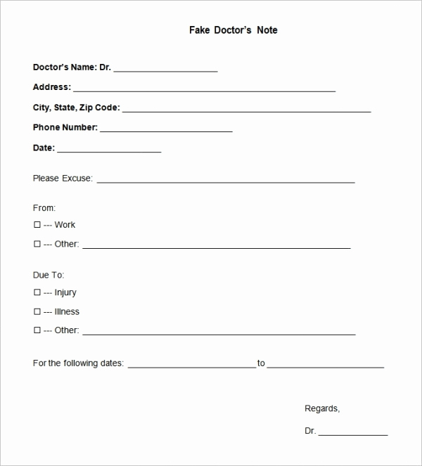 Doctors Note Template Free Fresh 22 Doctors Note Templates Free Sample Example format