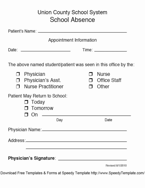 Doctors Note Template Free Inspirational 42 Fake Doctor S Note Templates for School &amp; Work