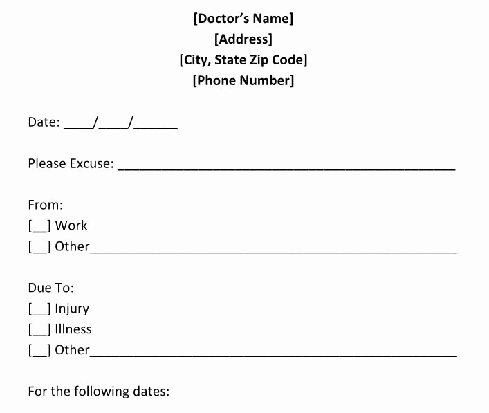 Doctors Note Template Free Inspirational Doctors Notes 13 D E In 2019