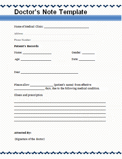 Doctors Note Template Word Elegant Free Word Templates