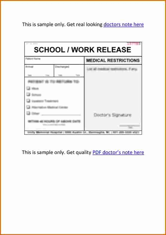 Doctors Note Template Word Lovely 7 Doctors Note Template Pdf