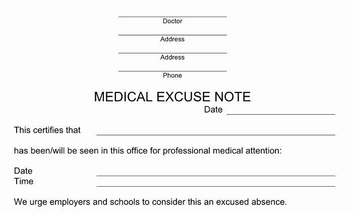 Doctors Notes for School Template Awesome 25 Free Doctor Note Excuse Templates