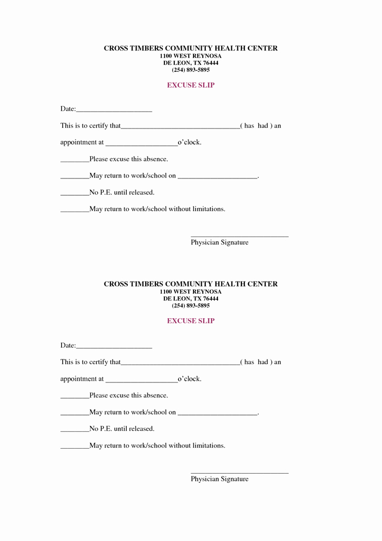 Doctors Notes for Work Template Lovely 9 Best Free Doctors Note Templates for Work