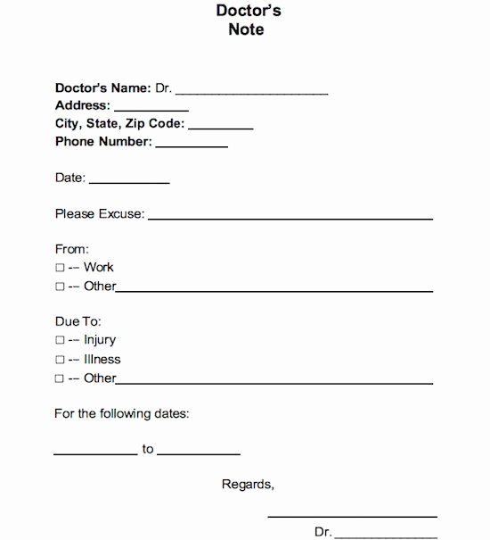 Doctors Notes for Work Template Unique 21 Free Doctor Note Excuse Templates Template Lab In