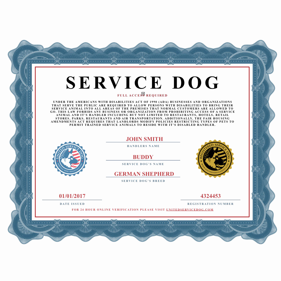 Dog Training Certificate Template Beautiful Service Dog Certificate