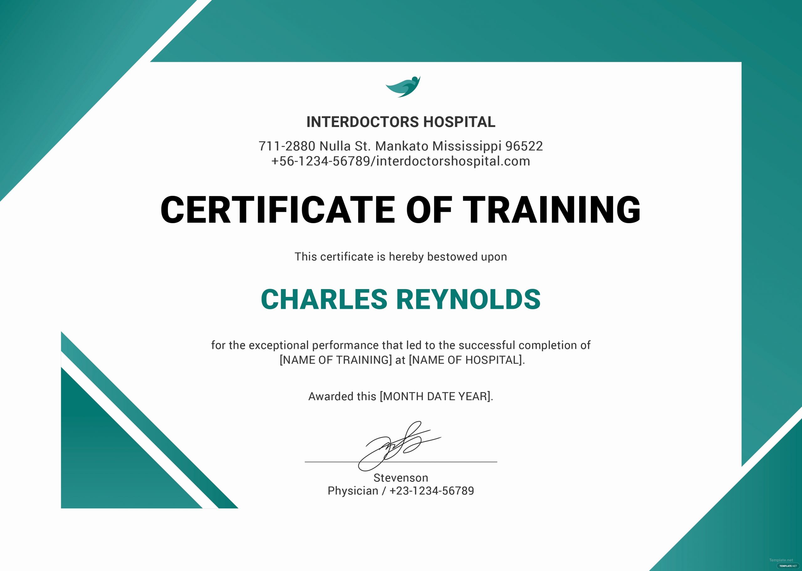 Dog Training Certificate Template Best Of Free Hospital Training Certificate Template In Microsoft