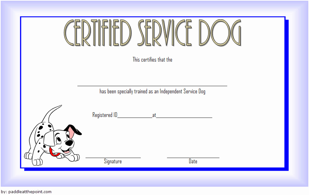 Dog Training Certificate Template Best Of Service Dog Certificate Template 7 Latest Designs