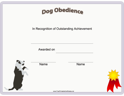 Dog Training Certificate Template Best Of This Printable Certificate Of Dog Training or Achievement