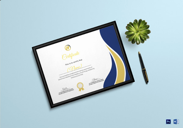 Dog Training Certificate Template Luxury 29 Training Certificate Templates Doc Psd Ai