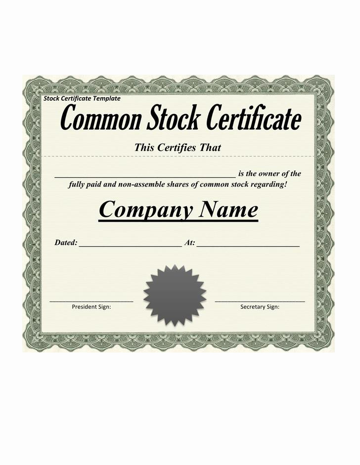 Download Stock Certificate Template Best Of 25 Stock Certificate Template Free Download