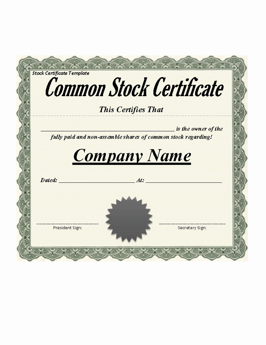 Download Stock Certificate Template Fresh 40 Free Stock Certificate Templates Word Pdf Templatelab