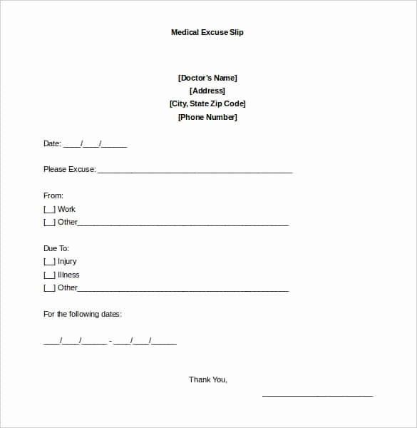 Dr Notes for Work Template Elegant 6 Printable Doctor S Note for Work Templates Pdf Word