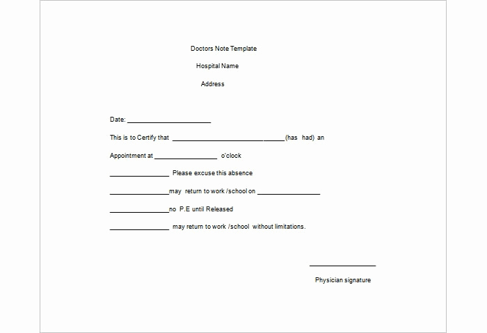 Drs Excuse Note Template New 25 Free Printable Doctor Notes Templates for Work Updated