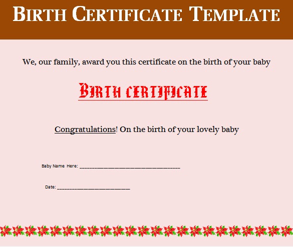 Editable Birth Certificate Template Elegant Birth Certificate Template 38 Word Pdf Psd Ai