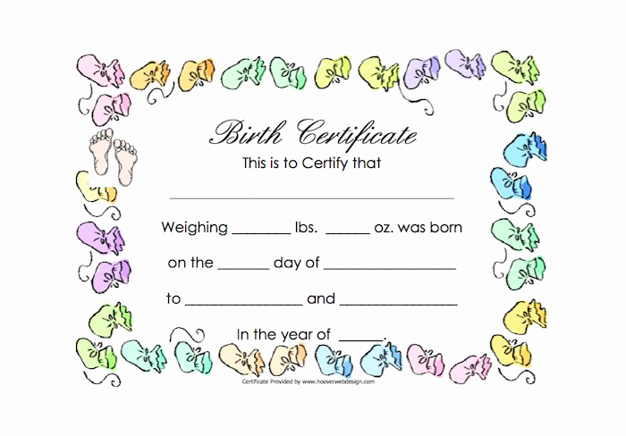 Editable Birth Certificate Template Elegant Blank Certificates