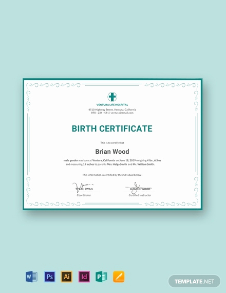 Editable Birth Certificate Template Inspirational 10 Free Birth Certificate Templates Word